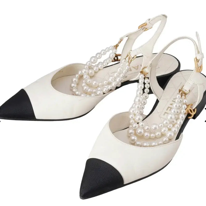 [BUNJANG] Chanel Pearl Two-Tone Pumps 230 / 새상품)샤넬 진주 투톤 펌프스 230