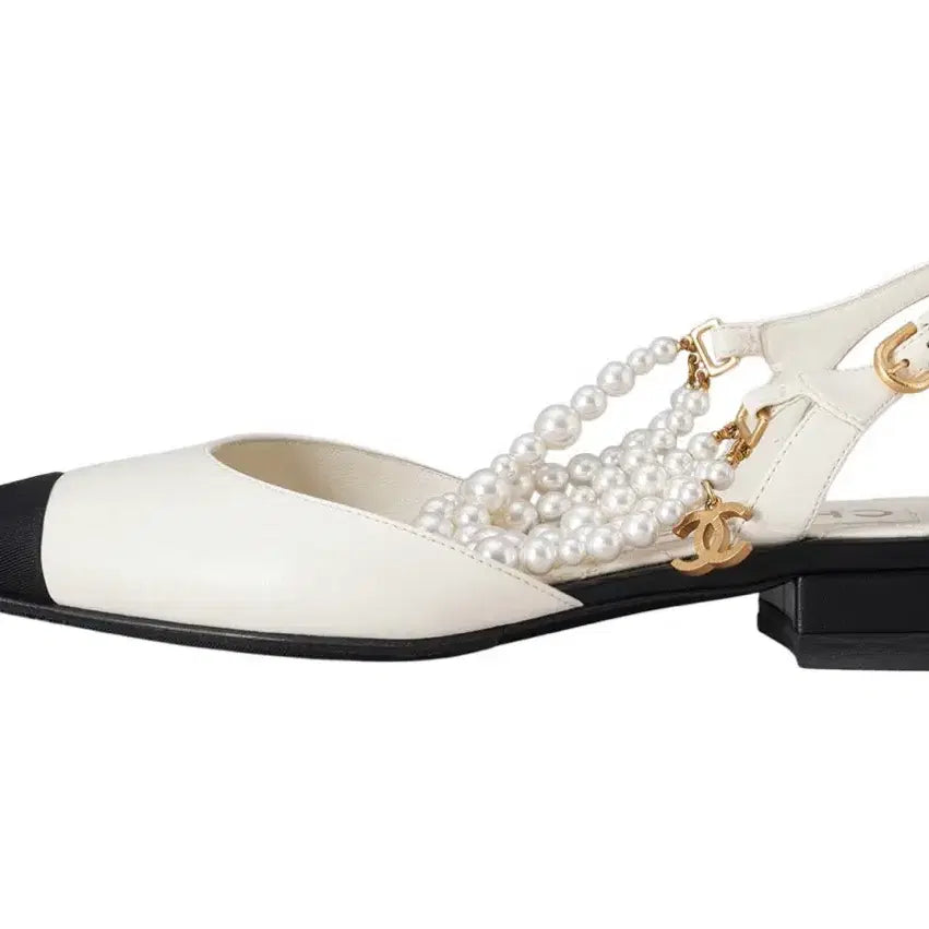 [BUNJANG] Chanel Pearl Two-Tone Pumps 230 / 새상품)샤넬 진주 투톤 펌프스 230