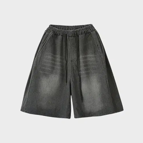 [BUNJANG] Unisex Side Pleat Denim Bermuda Shorts / 남자 사이드 핀턱 데님 버뮤다 팬츠 2컬러