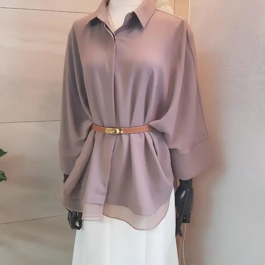[BUNJANG] Silk Touch Batwing Blouse / 고급 끝판왕 실크터치 가오리핏 블라우스 새상품 55 77