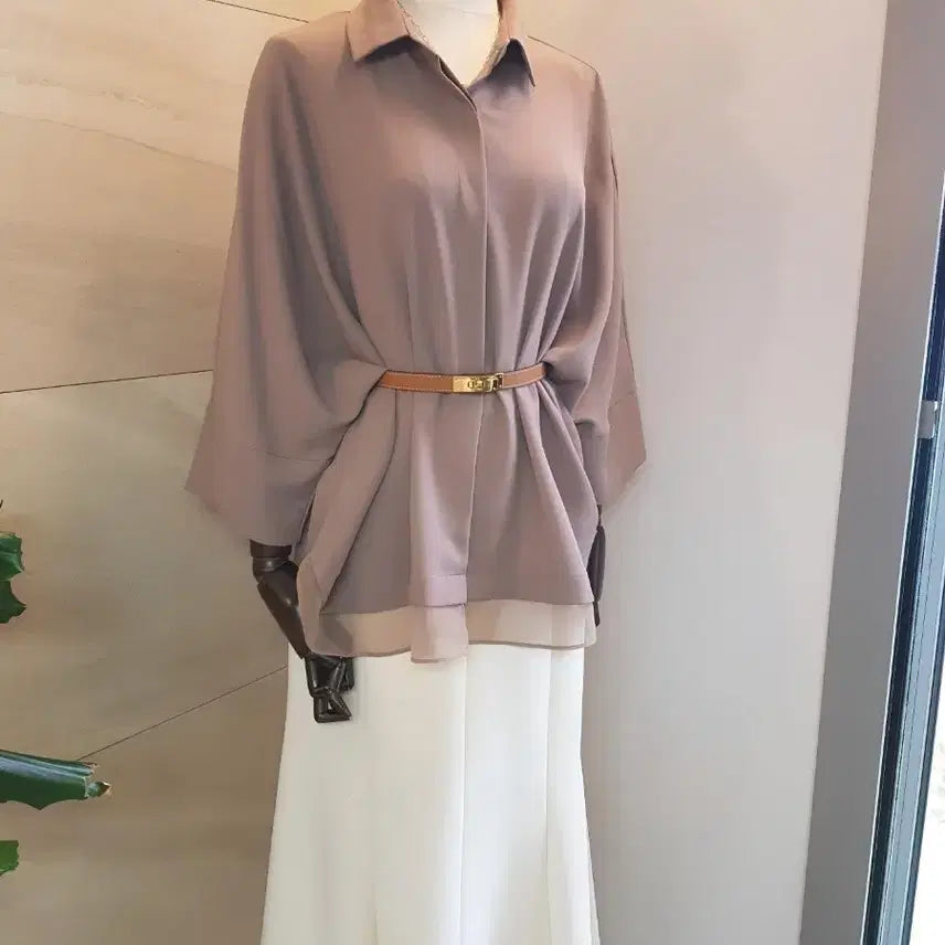 [BUNJANG] Silk Touch Batwing Blouse / 고급 끝판왕 실크터치 가오리핏 블라우스 새상품 55 77