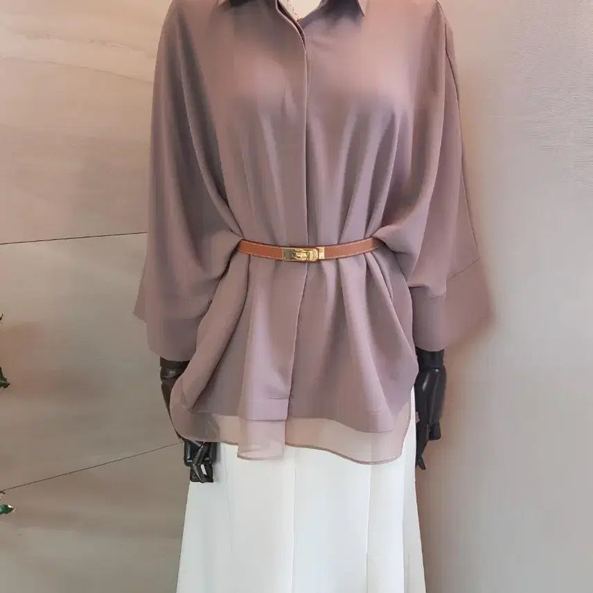 [BUNJANG] Silk Touch Batwing Blouse / 고급 끝판왕 실크터치 가오리핏 블라우스 새상품 55 77