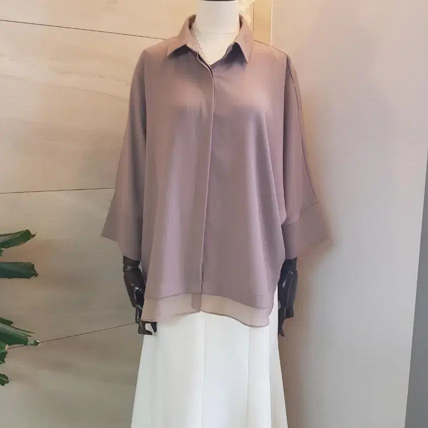 [BUNJANG] Silk Touch Batwing Blouse / 고급 끝판왕 실크터치 가오리핏 블라우스 새상품 55 77