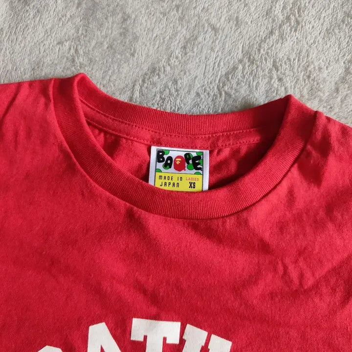 [BUNJANG] BAPE College Long Sleeve T-shirt Red / 베이프 컬리지 롱슬리브 티셔츠 레드