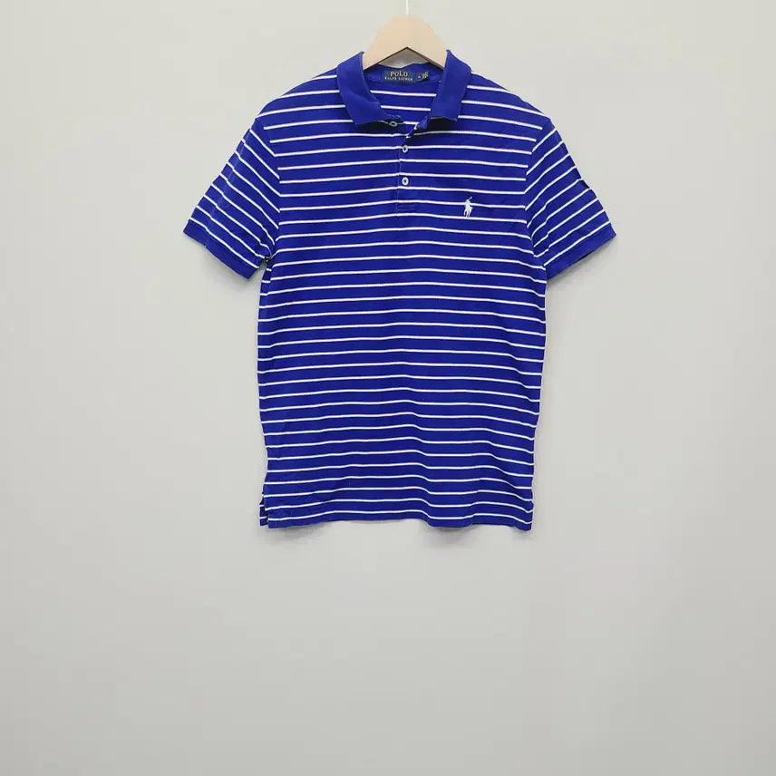 [BUNJANG] Polo Ralph Lauren Striped Polo Shirt / [정품] 폴로 랄프로렌 스트라이프 카라티 블루 100-105