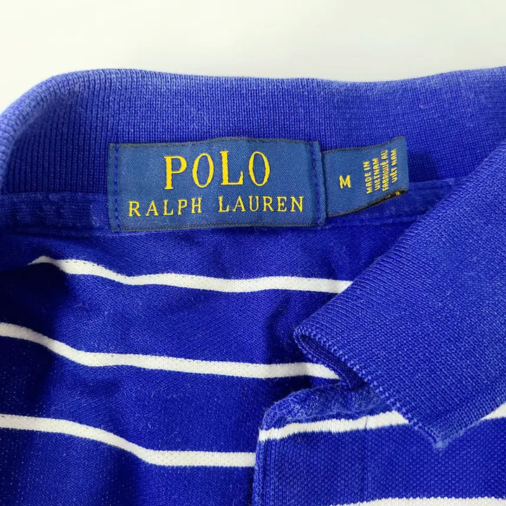 [BUNJANG] Polo Ralph Lauren Striped Polo Shirt / [정품] 폴로 랄프로렌 스트라이프 카라티 블루 100-105