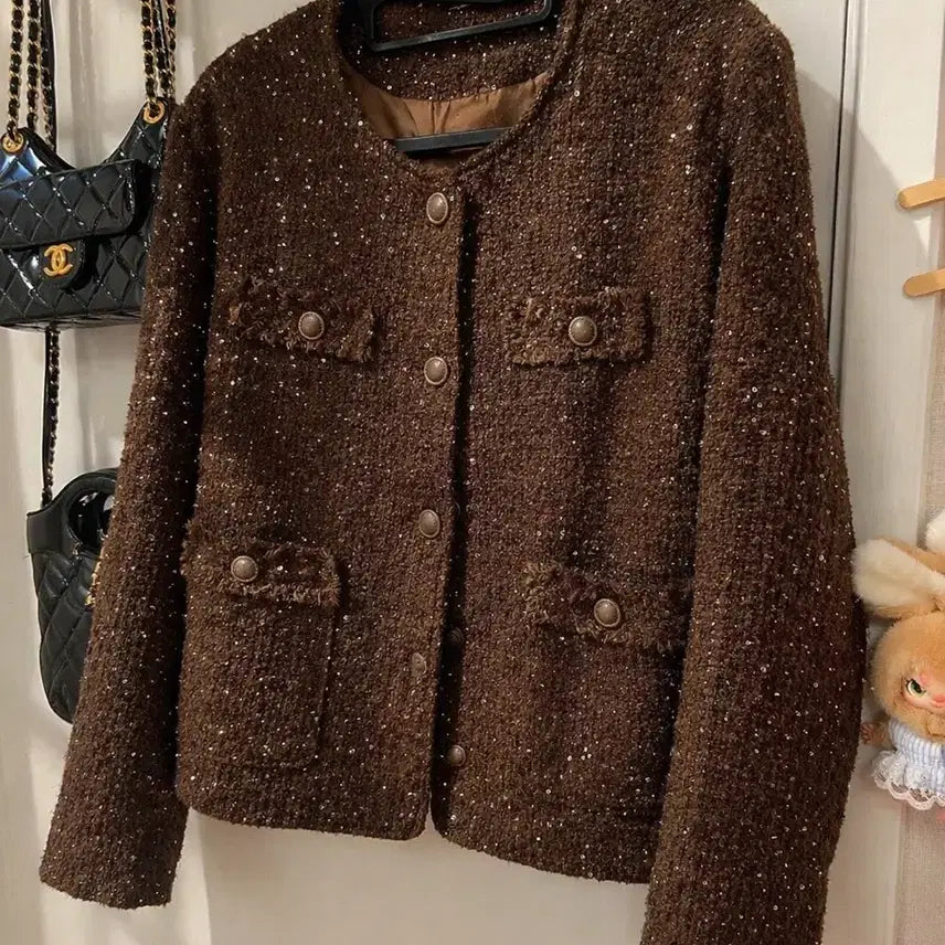[BUNJANG] Brown Tweed Jacket / 브라운 트위드 자켓
