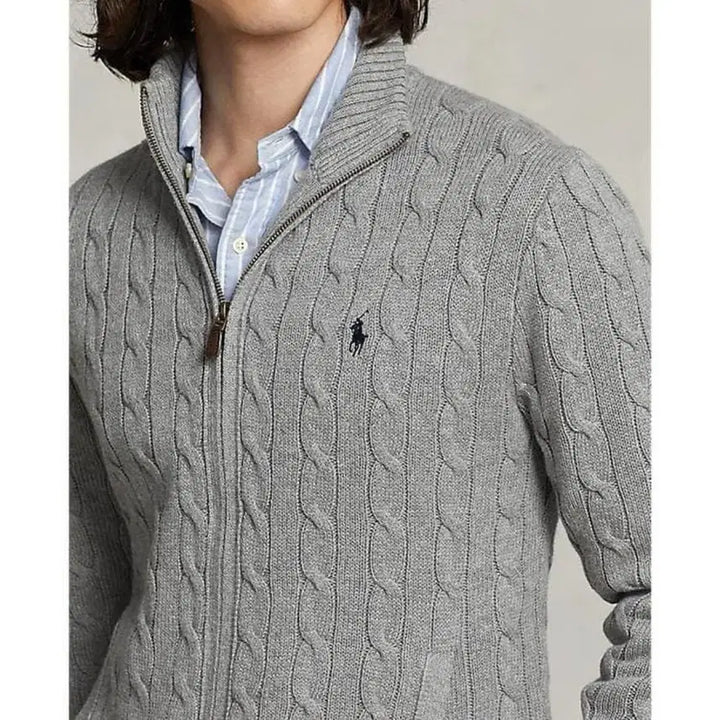 [BUNJANG] Polo Ralph Lauren Cable Knit Zip-Up Cardigan / 무배 정품QR인증가능 새상품 폴로 랄프로렌 케이블 니트 가디건 집업