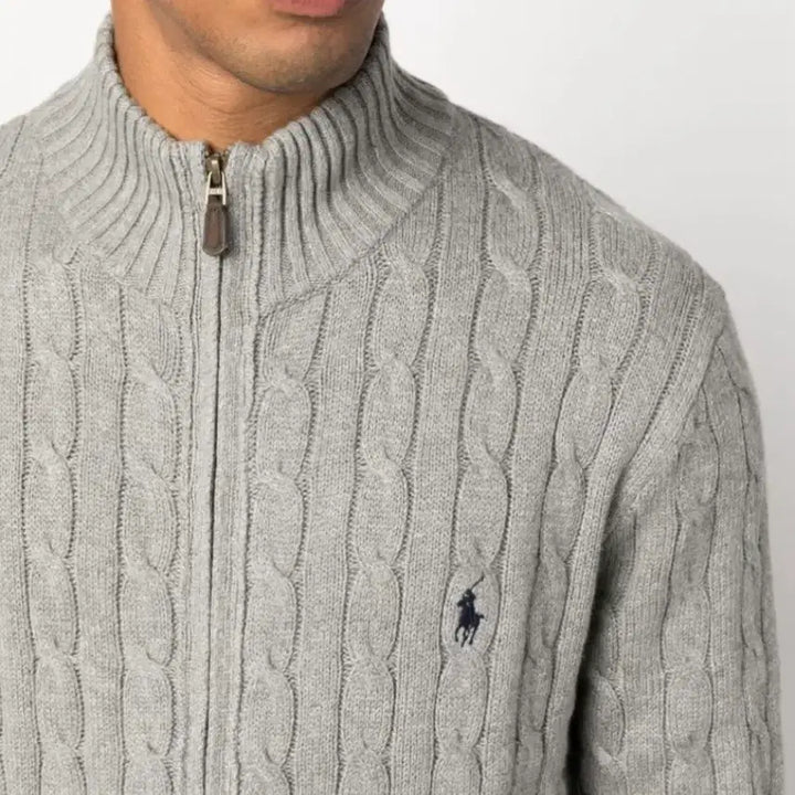 [BUNJANG] Polo Ralph Lauren Cable Knit Zip-Up Cardigan / 무배 정품QR인증가능 새상품 폴로 랄프로렌 케이블 니트 가디건 집업