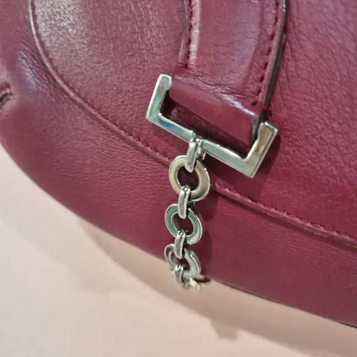 [BUNJANG] Ferragamo Gancini Flap Shoulder Bag - Burgundy / 페라가모 간치니 플랩 숄더백 버건디