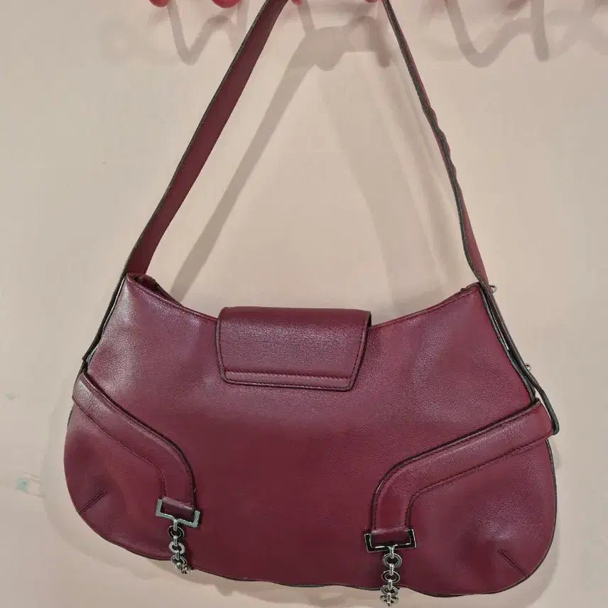 [BUNJANG] Ferragamo Gancini Flap Shoulder Bag - Burgundy / 페라가모 간치니 플랩 숄더백 버건디