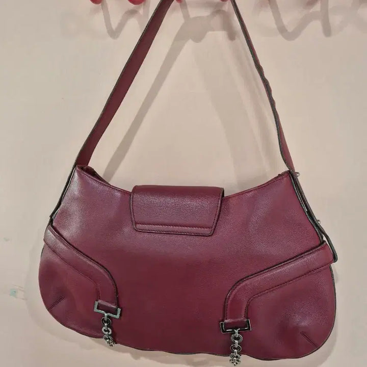 [BUNJANG] Ferragamo Gancini Flap Shoulder Bag - Burgundy / 페라가모 간치니 플랩 숄더백 버건디