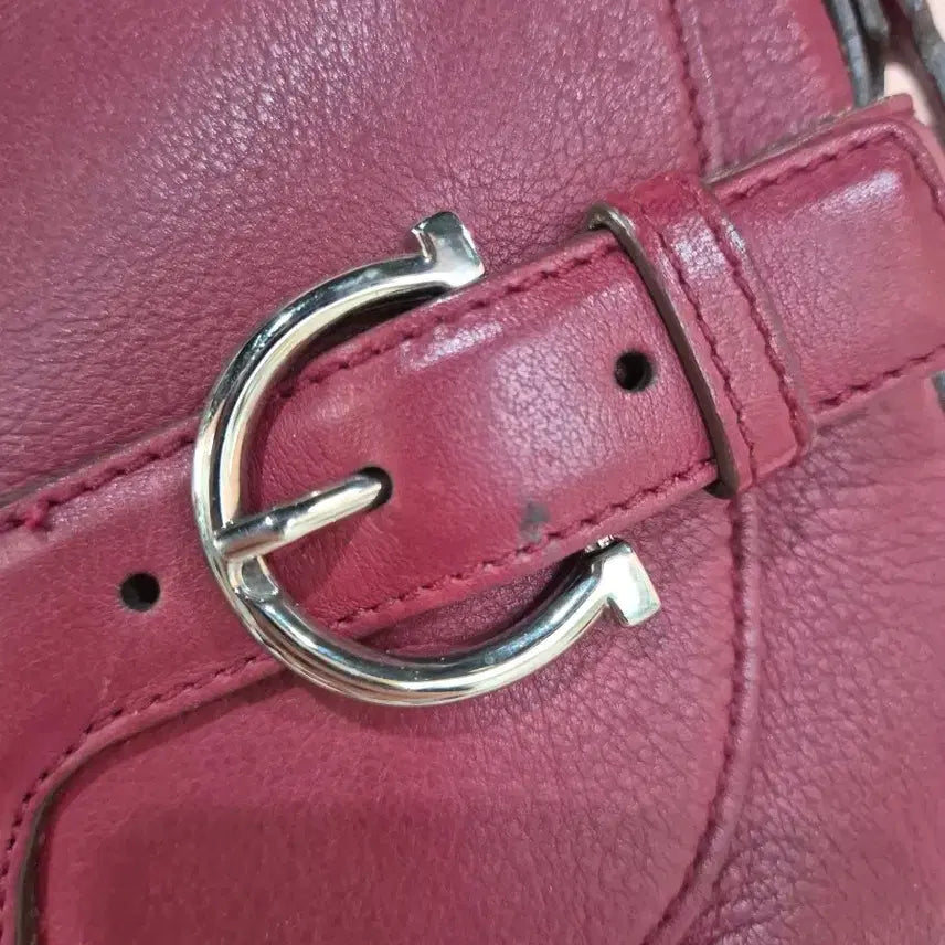 [BUNJANG] Ferragamo Gancini Flap Shoulder Bag - Burgundy / 페라가모 간치니 플랩 숄더백 버건디