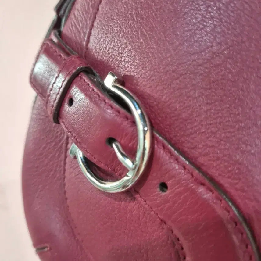 [BUNJANG] Ferragamo Gancini Flap Shoulder Bag - Burgundy / 페라가모 간치니 플랩 숄더백 버건디