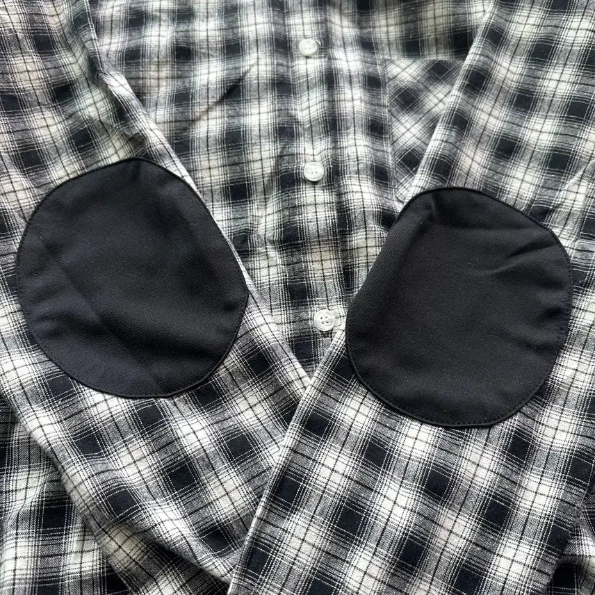 [BUNJANG] Elbow Patch Plaid Shirt / 엘보패치 체크 남방