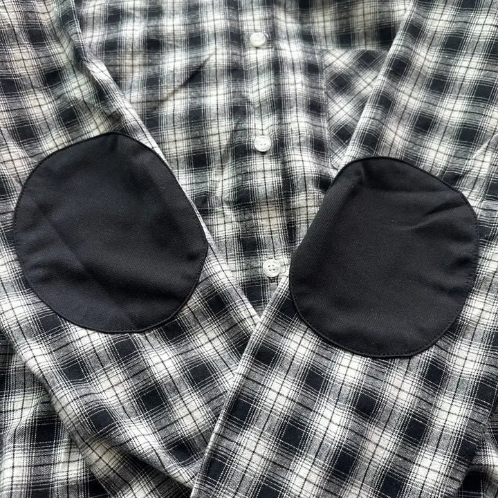 [BUNJANG] Elbow Patch Plaid Shirt / 엘보패치 체크 남방