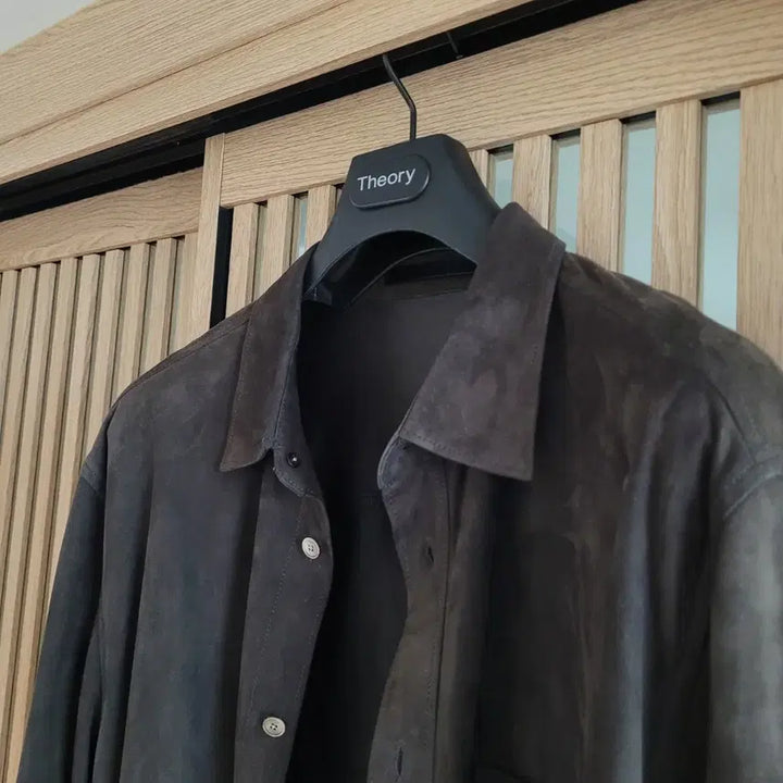 [BUNJANG] Theory Leather Suede Shirt Jacket L / Theory 띠어리 양가죽 스웨이드 셔츠 자켓 L