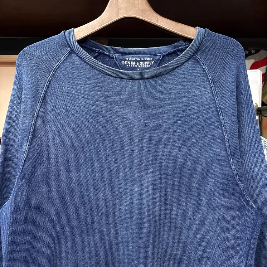 [BUNJANG] Denim &amp; Supply Essential Indigo Blue Raglan Long Sleeve T-shirt / 데님 앤 서플라이 에센셜 인디고블루 래글런 롱슬리브 티셔츠 N1220