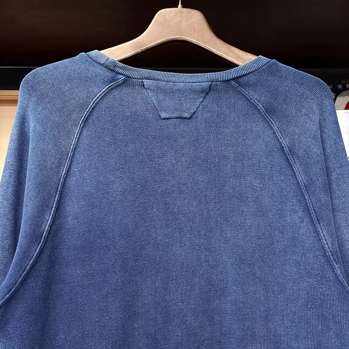 [BUNJANG] Denim &amp; Supply Essential Indigo Blue Raglan Long Sleeve T-shirt / 데님 앤 서플라이 에센셜 인디고블루 래글런 롱슬리브 티셔츠 N1220