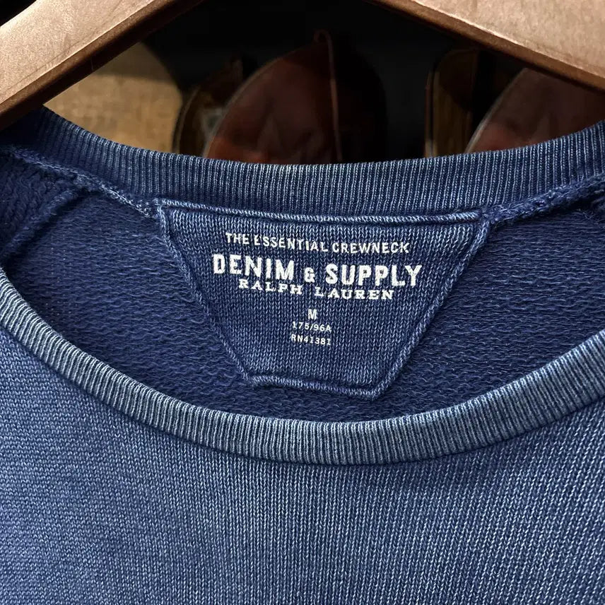 [BUNJANG] Denim &amp; Supply Essential Indigo Blue Raglan Long Sleeve T-shirt / 데님 앤 서플라이 에센셜 인디고블루 래글런 롱슬리브 티셔츠 N1220