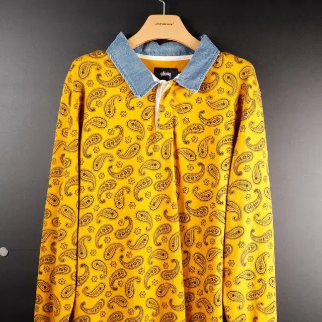 [BUNJANG] Stussy Paisley Rugby Shirt / 스투시 페이즐리 럭비 티셔츠