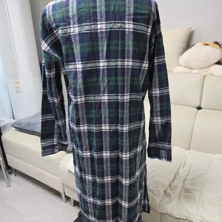 [BUNJANG] XL Checkered Long Shirt Dress / 체크 빅사이즈 XL 롱원피스 남방 셔츠