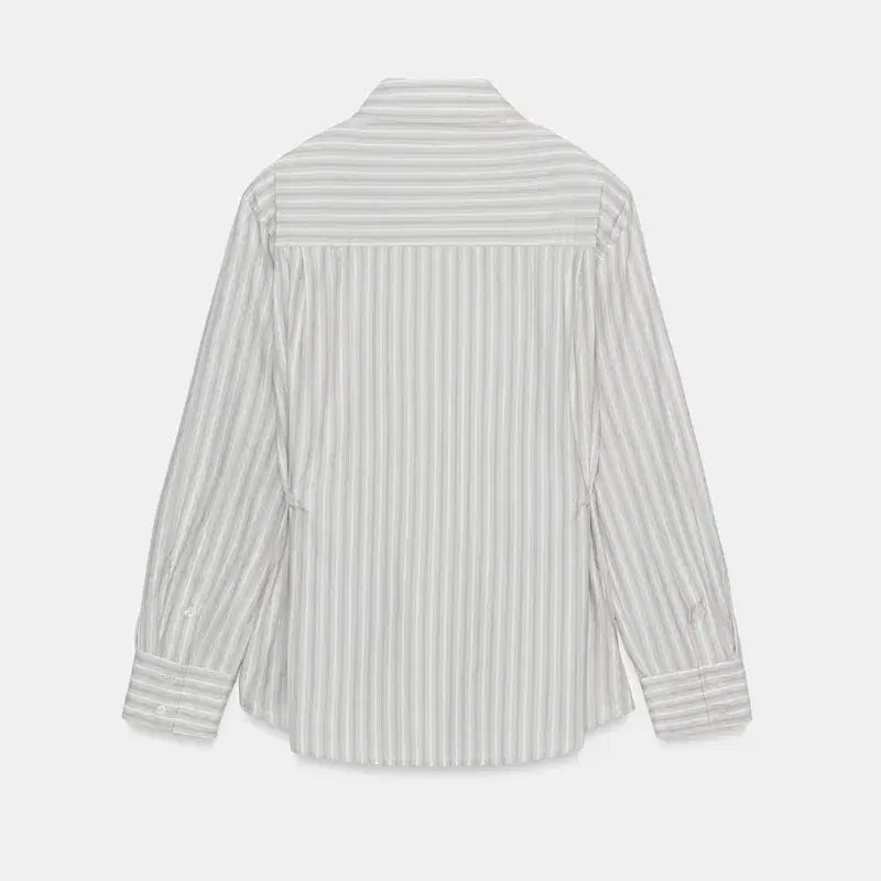 [BUNJANG] ZARA Striped Poplin Shirt / 자라 스트라이프 숄더 패드 포플린 셔츠 (피버 착용)