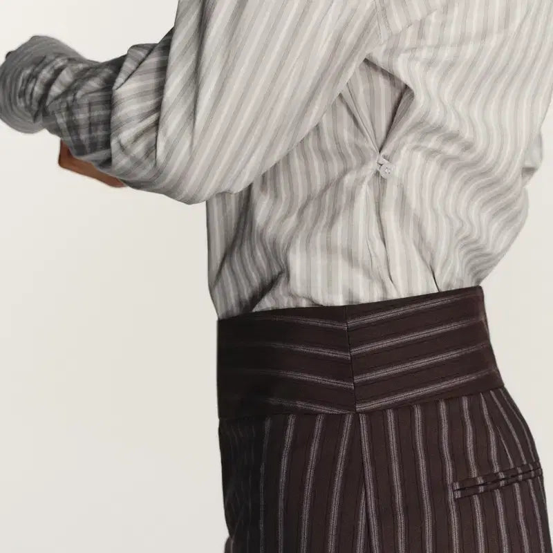 [BUNJANG] ZARA Striped Poplin Shirt / 자라 스트라이프 숄더 패드 포플린 셔츠 (피버 착용)