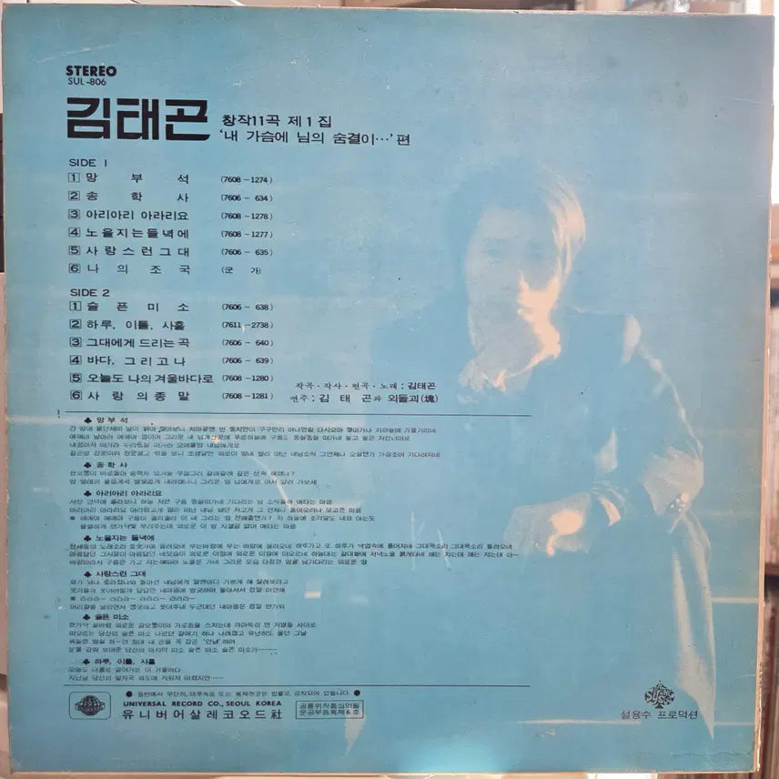 [BUNJANG] Kim Tae-gon Vol. 1 (Mangbuseok/Ariararariyo) LP / 김태곤 1집 (망부석/아리아리아라리요)