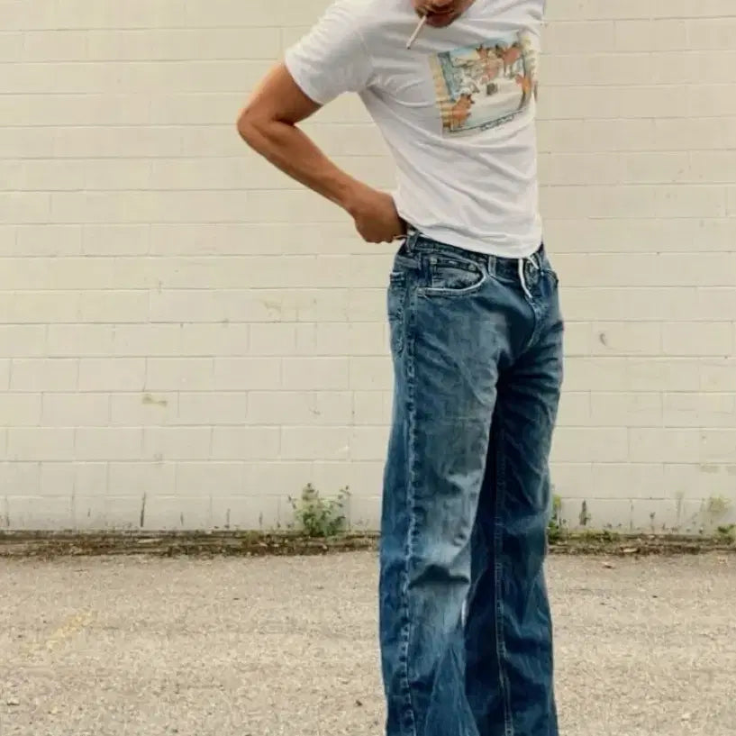 [BUNJANG] DeNIM Selvedge Vintage Damage Denim Pants / 드님 셀비지 빈티지 데미지 데님 팬츠