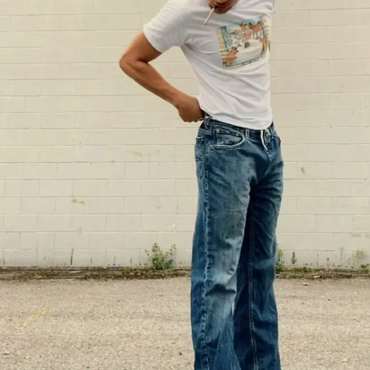 [BUNJANG] DeNIM Selvedge Vintage Damage Denim Pants / 드님 셀비지 빈티지 데미지 데님 팬츠