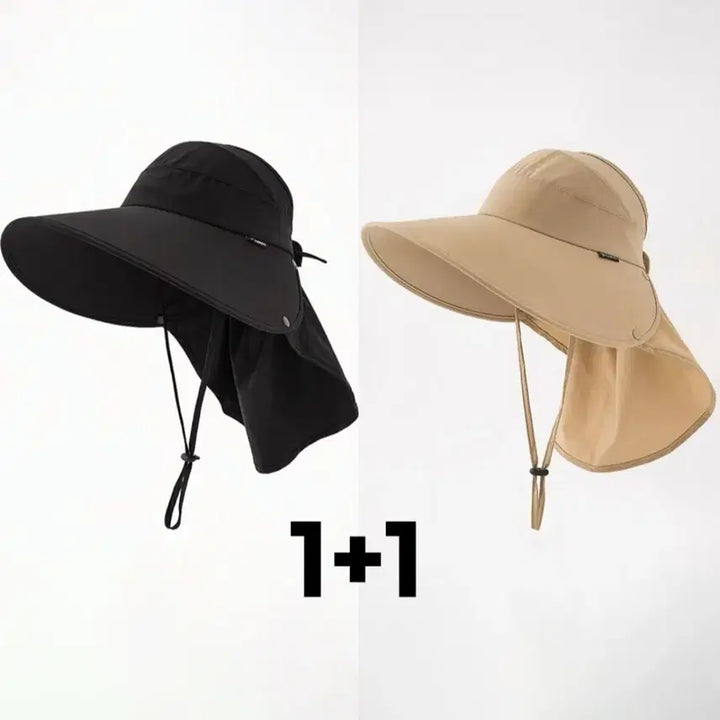[BUNJANG] Sunshade Hat Beige and Black / 햇빛가리개 모자 베이지+블랙 새제품