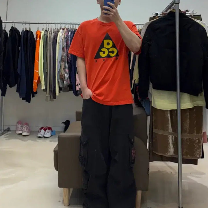 [BUNJANG] Nike ACG Giant Logo Orange T-Shirt / 나이키 acg 자이언트 로고 오렌지