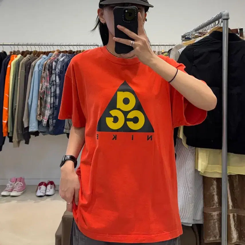 [BUNJANG] Nike ACG Giant Logo Orange T-Shirt / 나이키 acg 자이언트 로고 오렌지