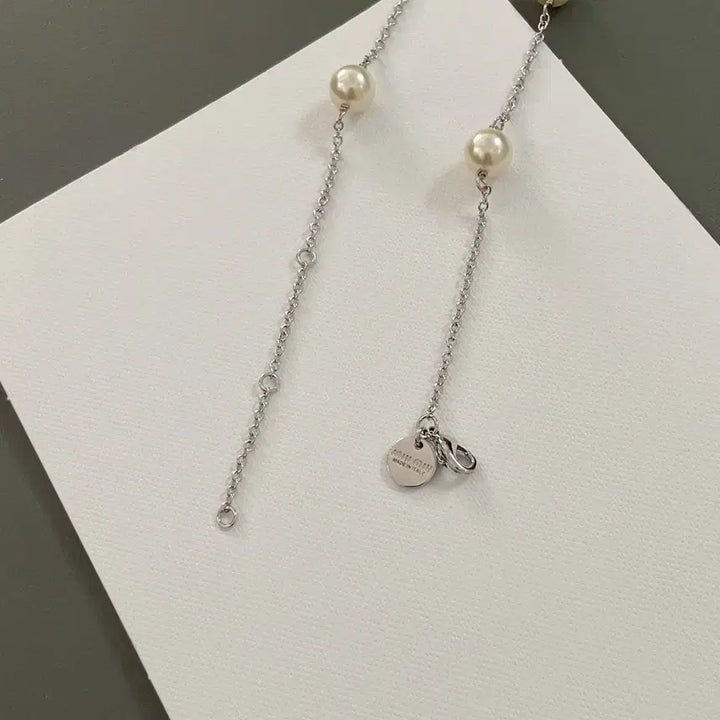 [BUNJANG] Miu Miu Ribbon Pearl Necklace Set / 미우미우 리본 진주 목걸이 풀세트