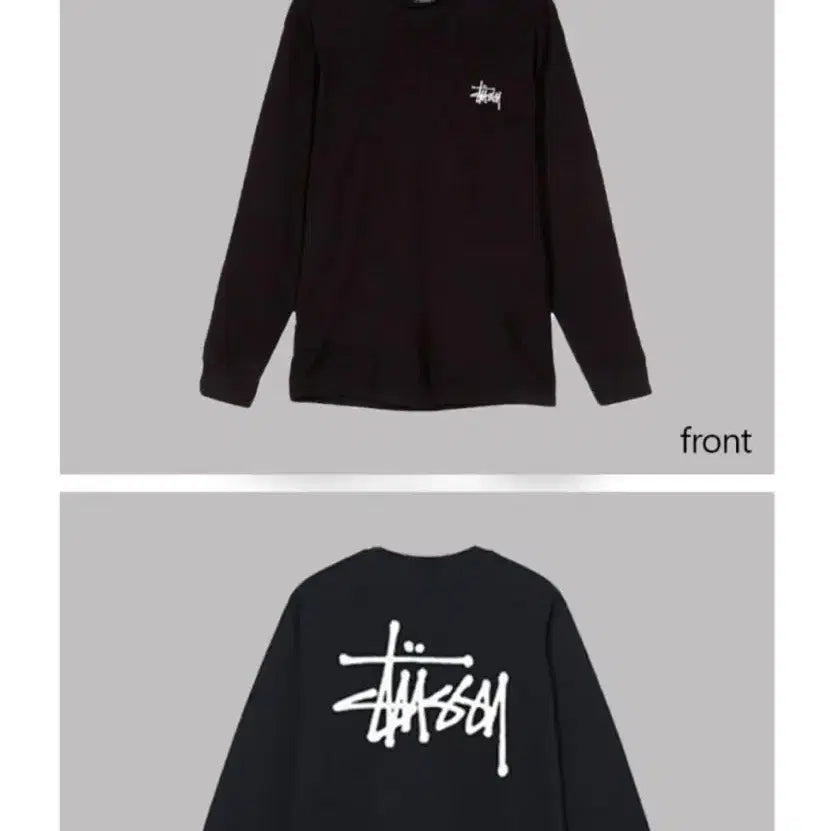 [BUNJANG] Stussy Long Sleeve T-Shirt (Black/White) / 무배 정품 새상품 스투시 롱슬리브 긴팔 티셔츠 블랙/화이트