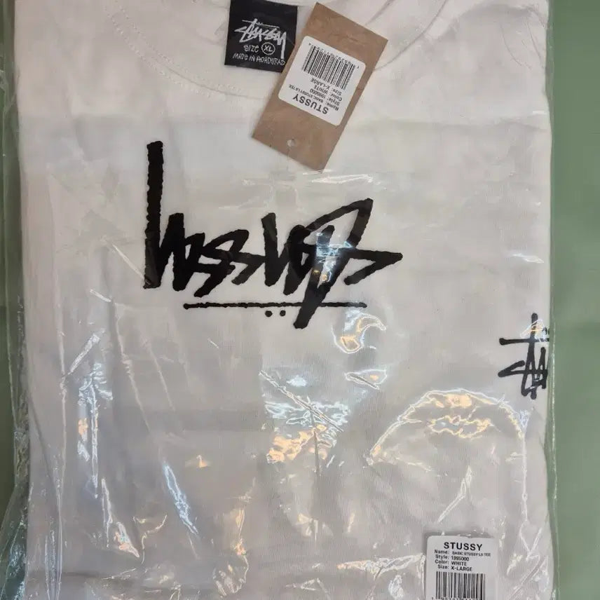 [BUNJANG] Stussy Long Sleeve T-Shirt (Black/White) / 무배 정품 새상품 스투시 롱슬리브 긴팔 티셔츠 블랙/화이트
