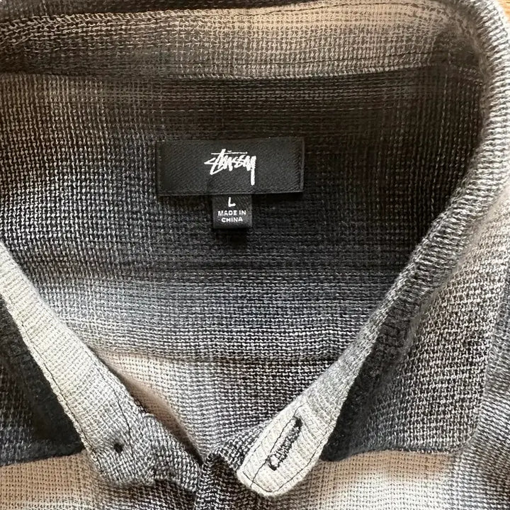 [BUNJANG] Stussy Loose Weave Plaid Shirt Gray L / 스투시 셔츠 루즈 위브 플레이드 셔츠 그레이 L