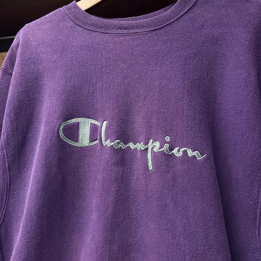 [SOLD OUT] 90s 챔피온 리버스위브 엠브로이드 로고 크루넥 스웻셔츠 N1222