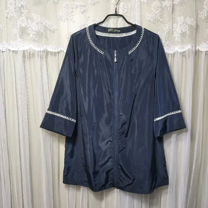 [BUNJANG] Monte Milano Half Satin Jacket Navy / 몬테밀라노Monte Milano 하프 샤틴 쟈켓 네이비