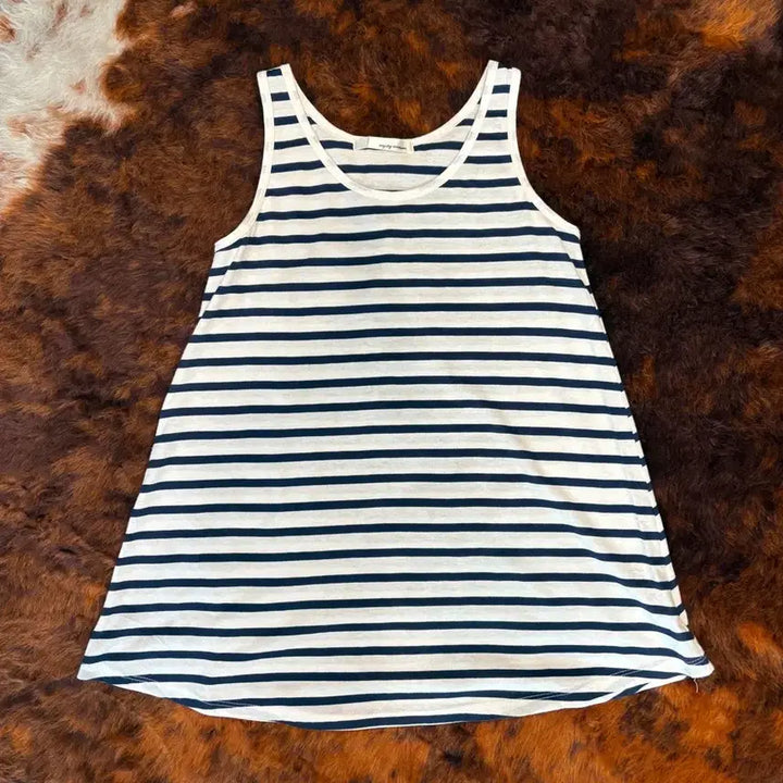[BUNJANG] Vintage A-Line Stripe Sleeveless Top / 일본 빈티지 a라인 스트라이프 슬리브리스