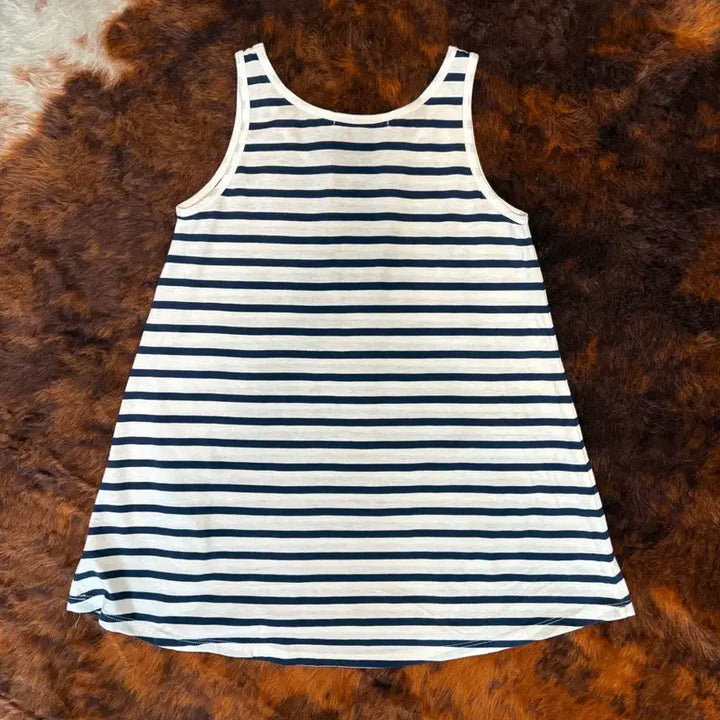 [BUNJANG] Vintage A-Line Stripe Sleeveless Top / 일본 빈티지 a라인 스트라이프 슬리브리스