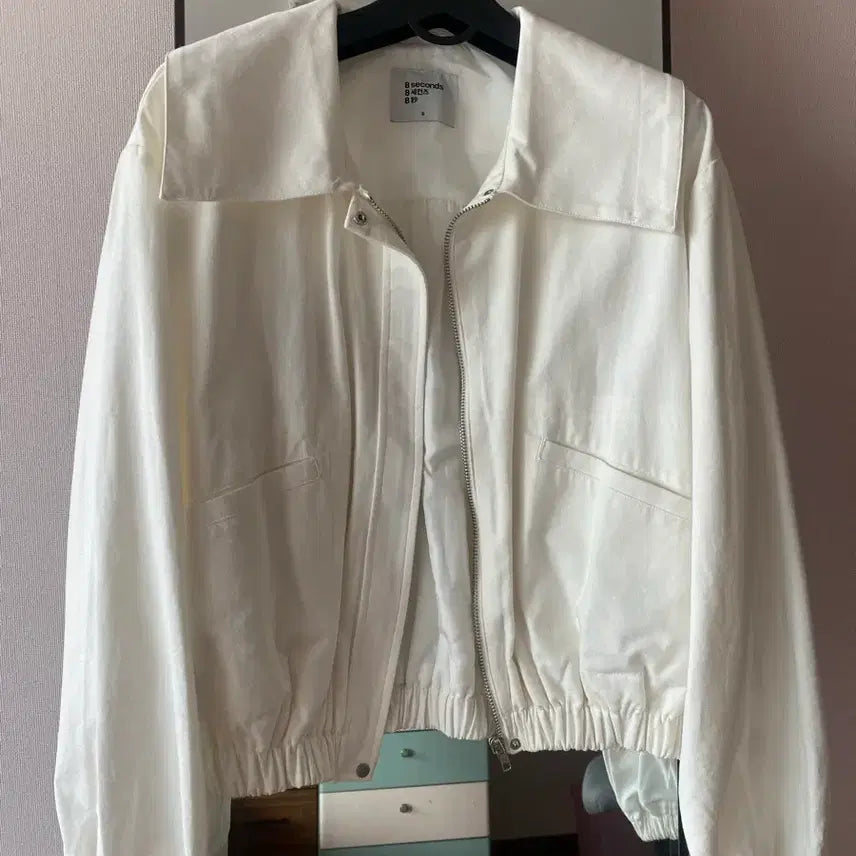 [BUNJANG] 8 Seconds Cotton Blouson Ivory Jacket / 에잇세컨즈 코튼 블루종 아이보리 신품급