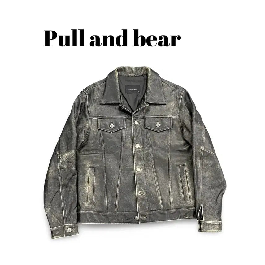 [BUNJANG] Pull&amp;Bear Cow Leather Trucker Jacket / (90)풀앤베어 카우레더트러커자켓