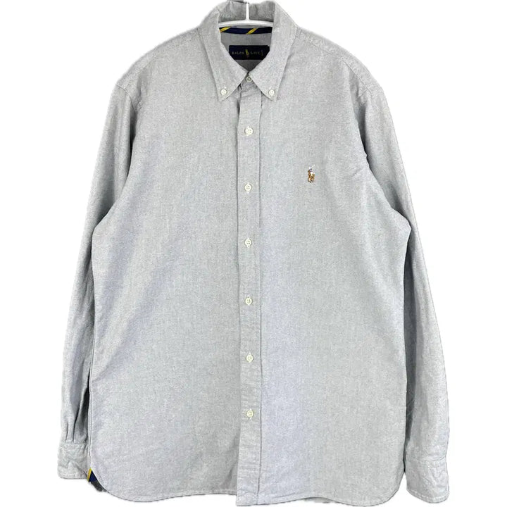 [BUNJANG] Polo Ralph Lauren Oxford Shirt (Gray, M) / [M] 폴로 랄프로렌 멀티로고 옥스포드 셔츠