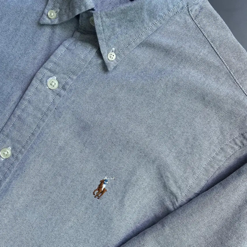 [BUNJANG] Polo Ralph Lauren Oxford Shirt (Gray, M) / [M] 폴로 랄프로렌 멀티로고 옥스포드 셔츠