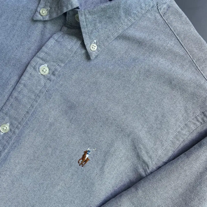 [BUNJANG] Polo Ralph Lauren Oxford Shirt (Gray, M) / [M] 폴로 랄프로렌 멀티로고 옥스포드 셔츠