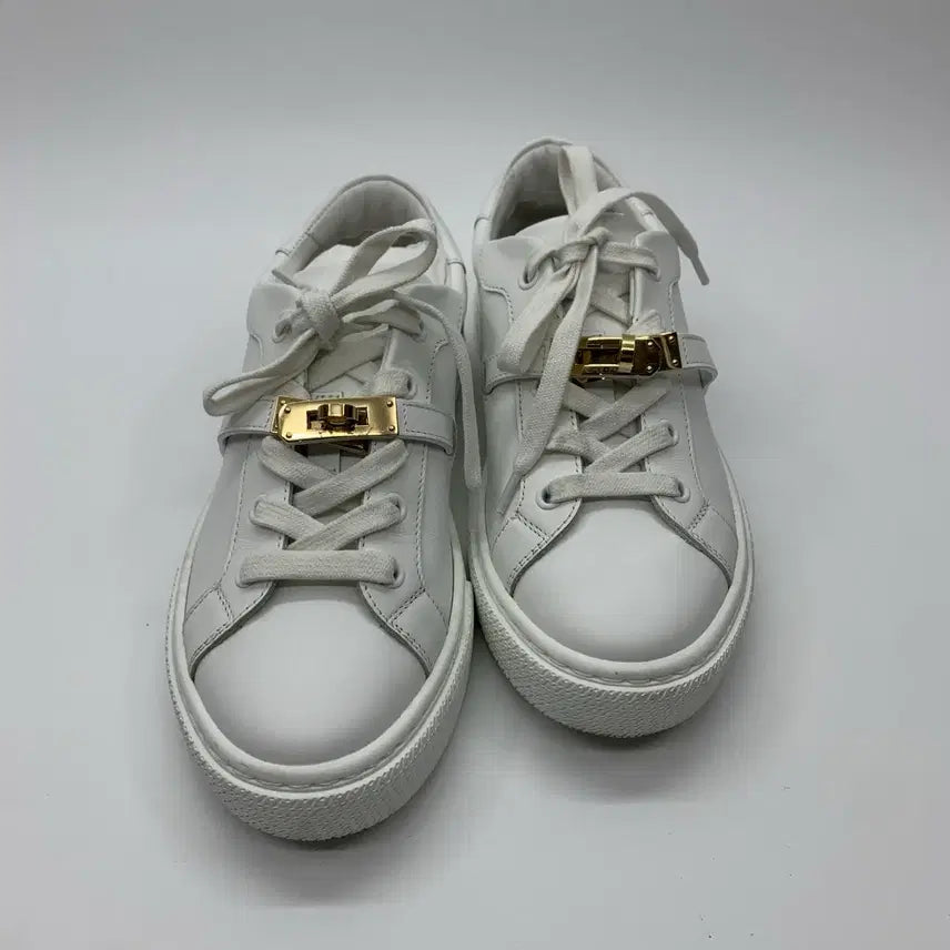 [BUNJANG] Hermes Kelly Sneakers White/Gold 36.5 / 267001029 에르메스 화이트 금장 켈리 스니커즈 36.5사이즈