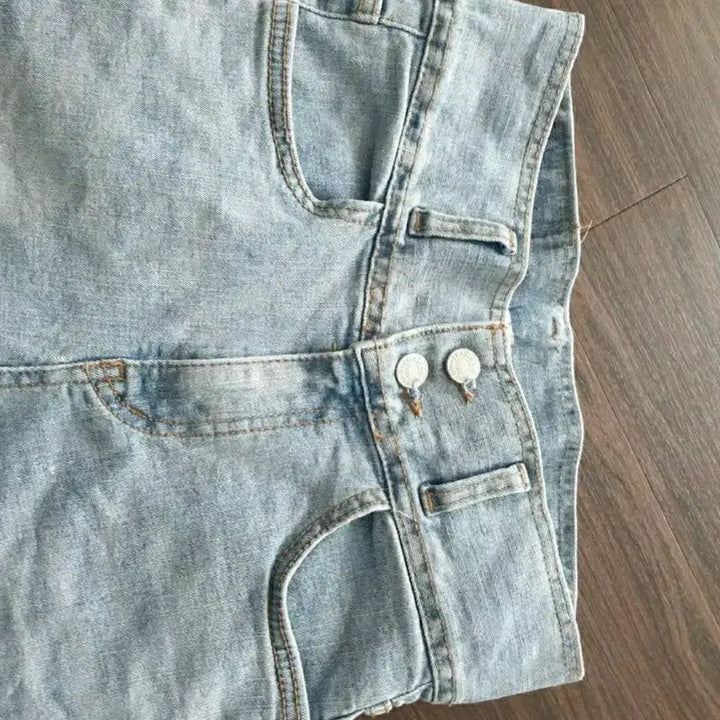[BUNJANG] High-Waist Light Blue Denim Jeans / (오늘특가) 연청 하이웨스트 청바지