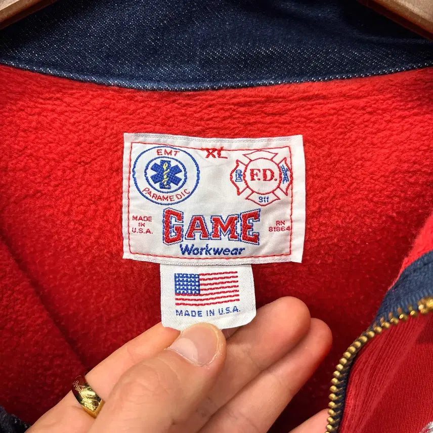 [BUNJANG] EMT Original USA Half-Zip Sweatshirt / 90s 오리지널 USA EMT 디페인더 워크 반집업 스웻셔츠 N1224